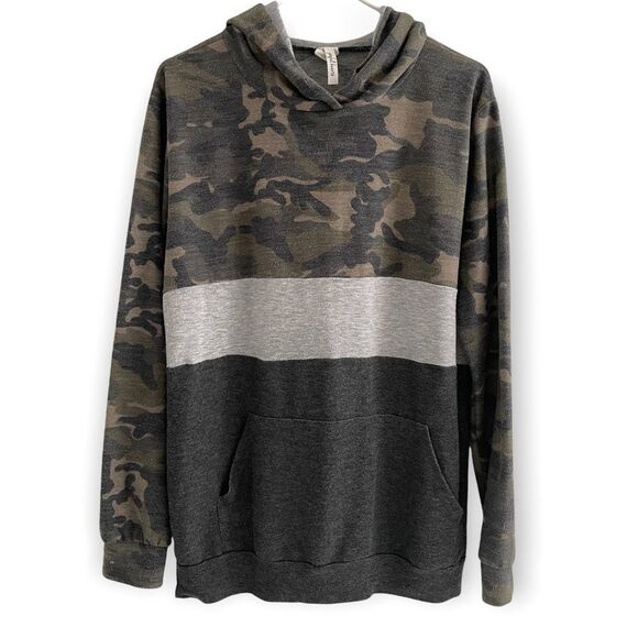 Grateful Hearts Camouflage Colorblock Hoodie Pullover Sweatshirt Size Large - Picture 3 of 7